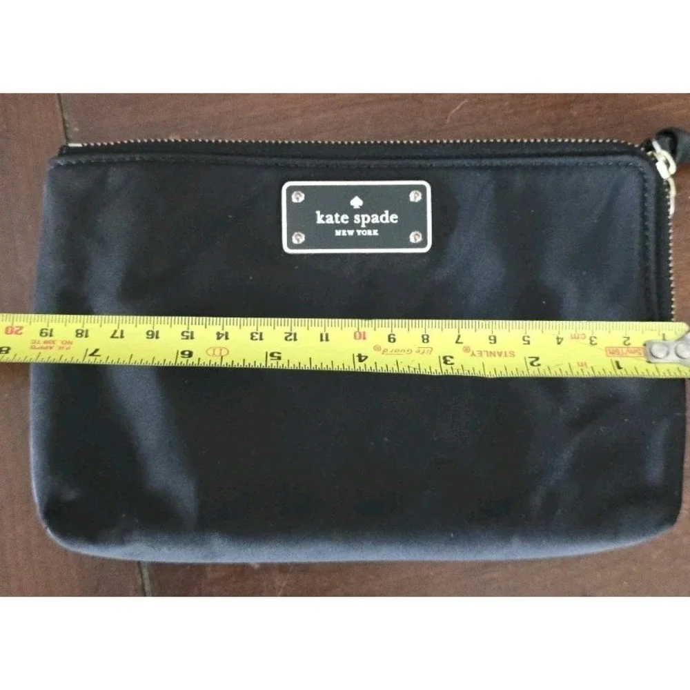 Woman's Kate Spade Nylon Black Double‎ Zip Wallet Pouch Organizer Card Holder